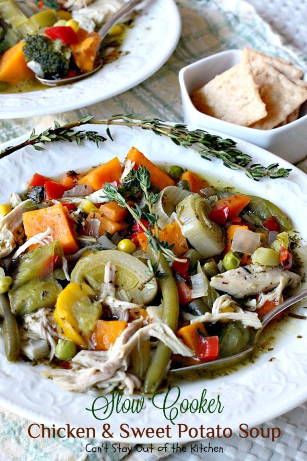 Slow Cooker Chicken and Sweet Potato Soup Can't Stay Out of the Kitchen
