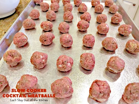 Slow Cooker Cocktail Meatballs | Can't Stay Out of the Kitchen | this favorite #meatballs recipe includes grape jelly & #SweetBabyRays #BBQ sauce! It's fabulous for #tailgating, #NewYearsEve or #SuperBowl parties. So easy, too! #appetizer