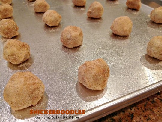 Snickerdoodles | Can't Stay Out of the Kitchen | the BEST #Snickerdoodles #recipe ever! These are our favorite #cookies. Terrific for #potluck & #Tailgating parties. Every bite will have you in ecstasy! #cinnamon #dessert #SnickerdoodlesDessert #CinnamonDessert #FavoriteSnickerdoodlesCookies