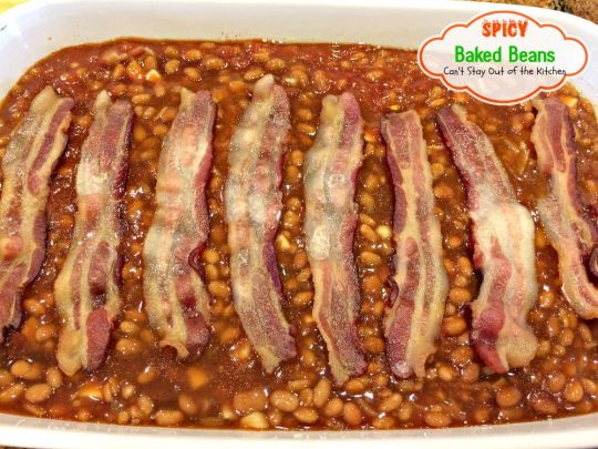 Spicy Baked Beans | Can't Stay Out of the Kitchen | great for summer picnics, these #bakedbeans have cayenne pepper for a little kick! #bacon