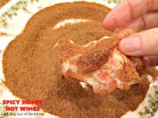 Spicy Honey Hot Wings | Can't Stay Out of the Kitchen | these #chicken #wings are awesome! They're a terrific #appetizer for #tailgating #NewYearsDay or #SuperBowl parties. #gluenfree