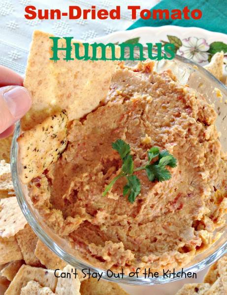 Sun-Dried Tomato Hummus - Can't Stay Out Of The Kitchen