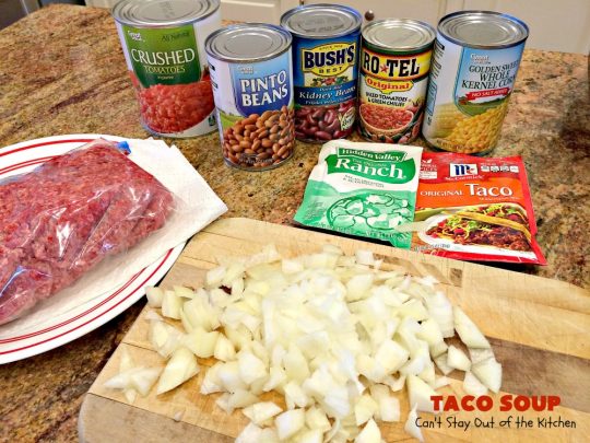 Taco Soup | Can't Stay Out of the Kitchen | you can have a tasty dinner made in 30 minutes with this easy & delicious #TexMex #soup recipe. It's wonderful comfort food for #fall or #winter. #glutenfree