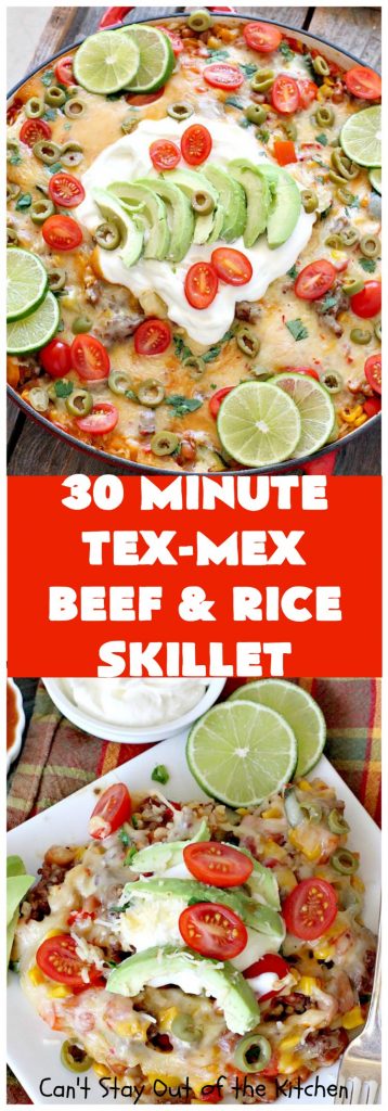 Tex-Mex Beef and Rice Skillet | Can't Stay Out of the Kitchen