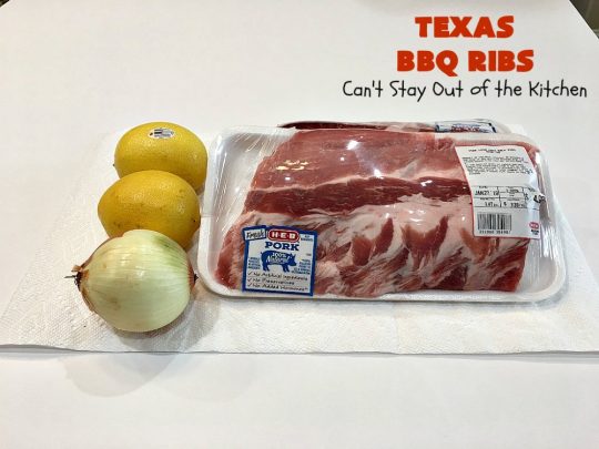 Texas BBQ Ribs | Can't Stay Out of the Kitchen | my Mom's favorite #recipe for #ribs. We love the ease of these #BBQRibs & the tasty homemade #BBQ sauce. #Pork #PorkRibs #SpareRibs #GlutenFree #GlutenFreePorkRibs #TexasBBQRibs