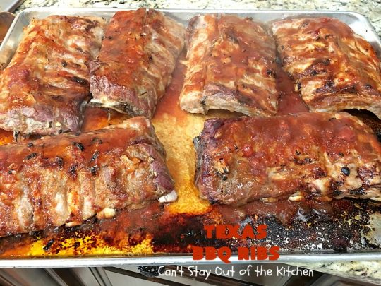 Texas BBQ Ribs | Can't Stay Out of the Kitchen | my Mom's favorite #recipe for #ribs. We love the ease of these #BBQRibs & the tasty homemade #BBQ sauce. #Pork #PorkRibs #SpareRibs #GlutenFree #GlutenFreePorkRibs #TexasBBQRibs