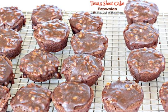 Texas Sheet Cake Brownies | Can't Stay Out of the Kitchen | oh my goodness, these #brownies are so amazing. If you're a #chocolate lover you won't be able to get enough of them! #dessert #tailgating