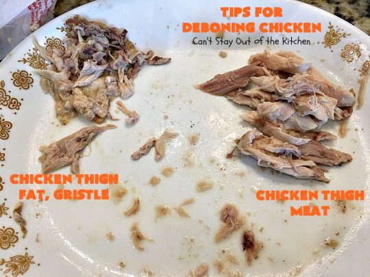 Tips for Deboning Chicken | Can't Stay Out of the Kitchen | step-by-step pictures on how to debone a #chicken. Also provides great ideas for using the chicken and #chickenbroth in recipes. #kitchentips