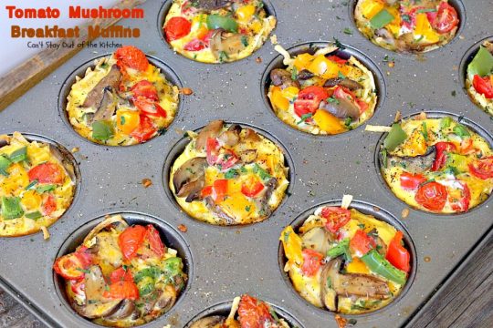 Tomato Mushroom Breakfast Muffins | Can't Stay Out of the Kitchen | these fabulous #vegetarian #breakfast #muffins are the perfect choice for any breakfast, especially the #holidays. #tomatoes #mushrooms #glutenfree