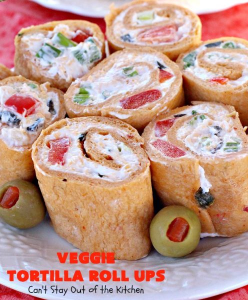 Veggie Tortilla Roll Ups | Can't Stay Out of the Kitchen | these delicious #appetizers are smooth and creamy and so perfect for #tailgating, #NewYearsEve or #SuperBowl parties. Everyone loves them!