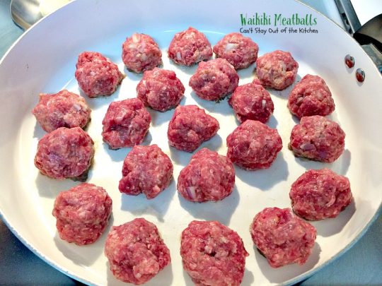 Waikiki Meatballs | Can't Stay Out of the Kitchen | delicious #Polynesian flavors and so quick and easy to make. I made it with homemade #glutenfree bread crumbs and it was wonderful. #beef #pineapple