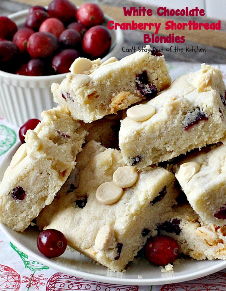 White Chocolate Cranberry Shortbread Blondies Can T Stay Out Of The Kitchen