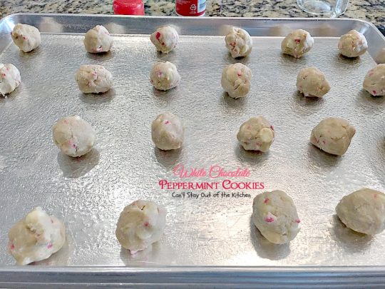 White Chocolate Peppermint Cookies | Can't Stay Out of the Kitchen | fantastic #cookies with white #chocolate chips & #Andes #peppermint baking chips. Great for #holiday baking. #dessert