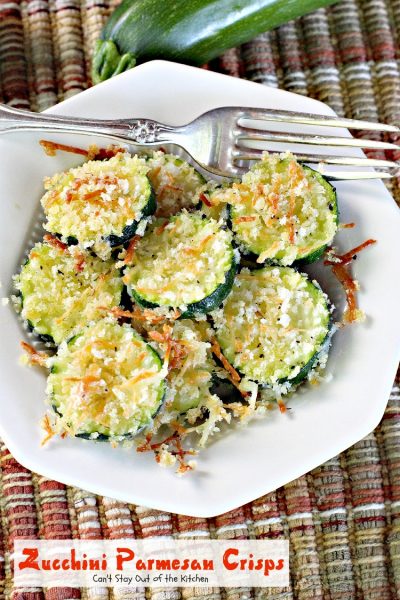 Zucchini Parmesan Crisps | Can't Stay Out of the Kitchen | this amazing #zucchini side dish is quick, easy and delicious. Everyone loves it. #parmesancheese