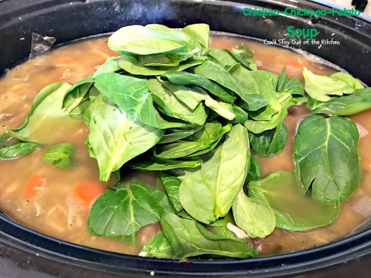 Chicken-Chickpea-Potato Soup | Can't Stay Out of the Kitchen | this spectacular #soup is made in the #crockpot. So easy, so delicious, and healthy too! #chicken #glutenfree