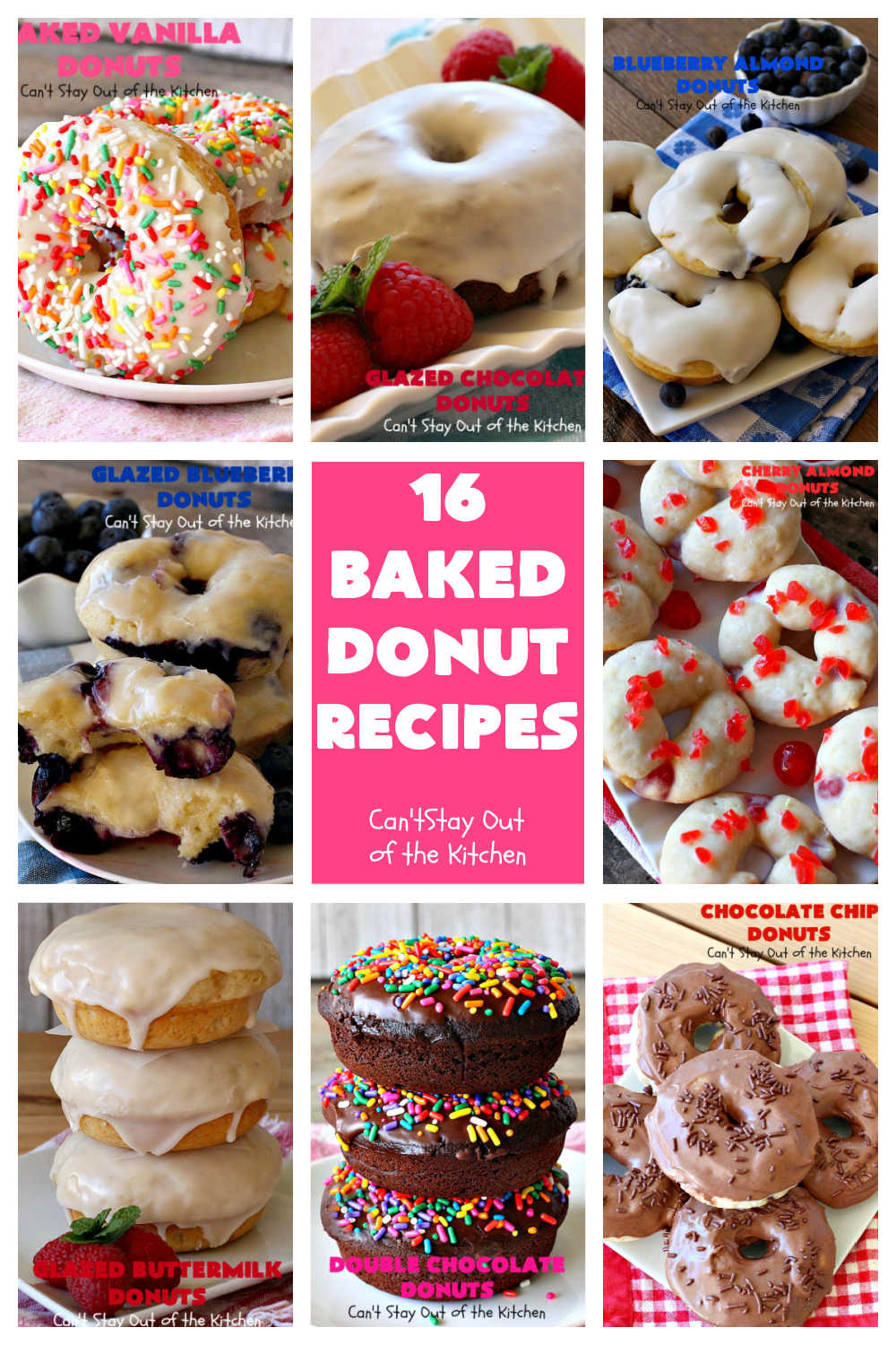 16 Baked Donut Recipes | Can't Stay Out of the Kitchen | 16 of the BEST #donut #recipes ever! Perfect for #Easter or other #holiday #breakfasts. #BakedDonuts #donuts #16BakedDonutRecipes