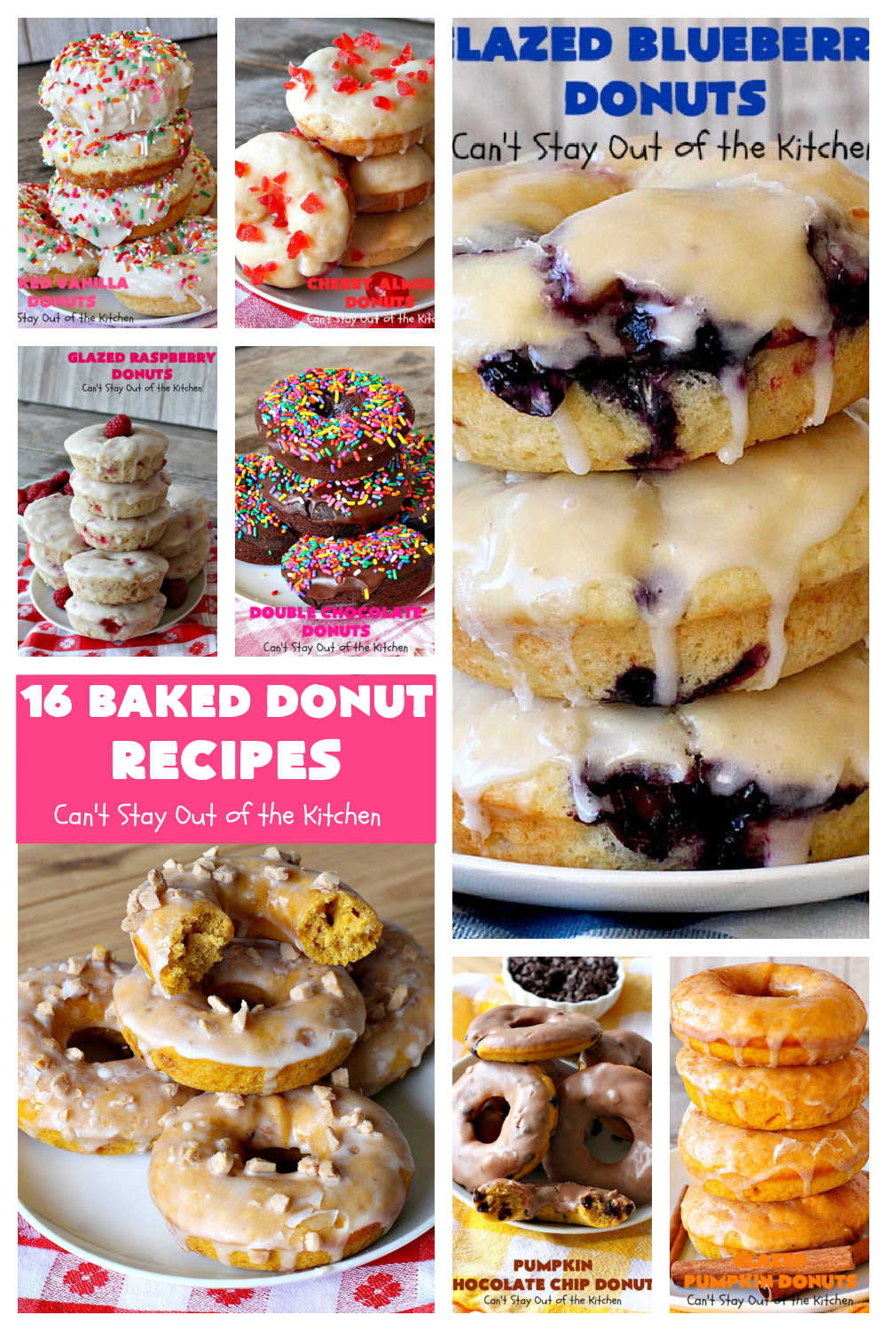 16 Baked Donut Recipes | Can't Stay Out of the Kitchen | 16 of the BEST #donut #recipes ever! Perfect for #Easter or other #holiday #breakfasts. #BakedDonuts #donuts #16BakedDonutRecipes