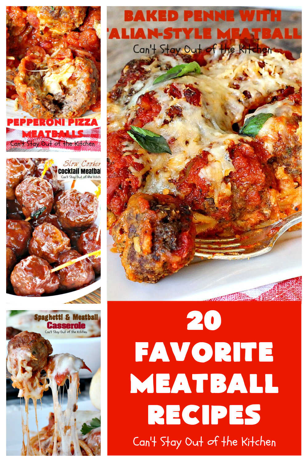 20 Favorite Meatball Recipes | Can't Stay Out of the Kitchen | #appetizers, #sliders & #sandwiches & lots of different ways to enjoy #meatballs without every version being #SpaghettiAndMeatballs! #beef #20FavoriteMeatballRecipes #MeatballRecipes