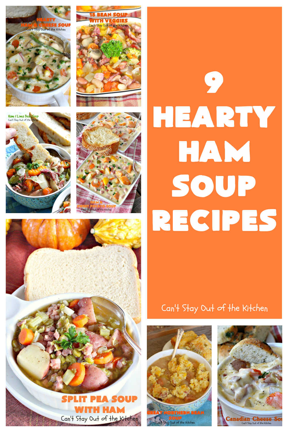 9 Hearty Ham Soup Recipes | Can't Stay Out of the Kitchen | 9 delicious ways to use up leftover #ham from #Easter or other special occasions. These #soup #recipes are hearty, filling & satisfying. Perfect comfort food for winter months. #chowder #HamSoup #HamSoupRecipes #9HeartyHamSoupRecipes