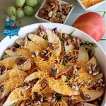 Apple Cheddar Tossed Salad | Can't Stay Out of the Kitchen | This light & refreshing #TossedSalad includes #apples, #grapes, #ToastedWalnuts & #CheddarCheese. The Homemade #SaladDressing is fantastic. This is a terrific #salad for company or #holiday dinners as well as regular family dinners. #GlutenFree #healthy #SideDish #AppleCheddarTossedSalad
