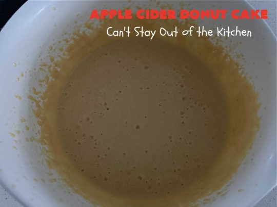 Apple Cider Donut Cake | Can't Stay Out of the Kitchen | You'll rave over every delectable bite of this amazing #AppleCake. #Applesauce & #AppleCider provide wonderful flavor, & the #cinnamon-sugar topping makes it taste like eating #AppleDonuts! Great for #breakfast or #dessert. #apples #donuts #EasyCakeMixRecipe #AppleDessert #AppleCiderDonutCake