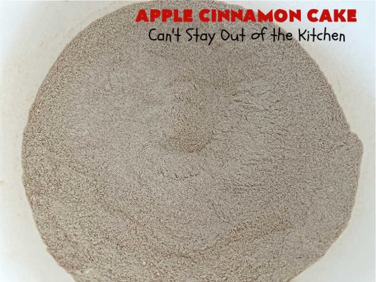 Apple Cinnamon Cake | Can't Stay Out of the Kitchen | This lovely #AppleCake includes loads of fresh #HoneyCrisp #apples along with #cinnamon & a wonderful #CreamCheese #icing. The #cake is moist & so flavorful. It's a fantastic #dessert for family or company dinners. #FallBaking #HolidayDessert #AppleCinnamonCake