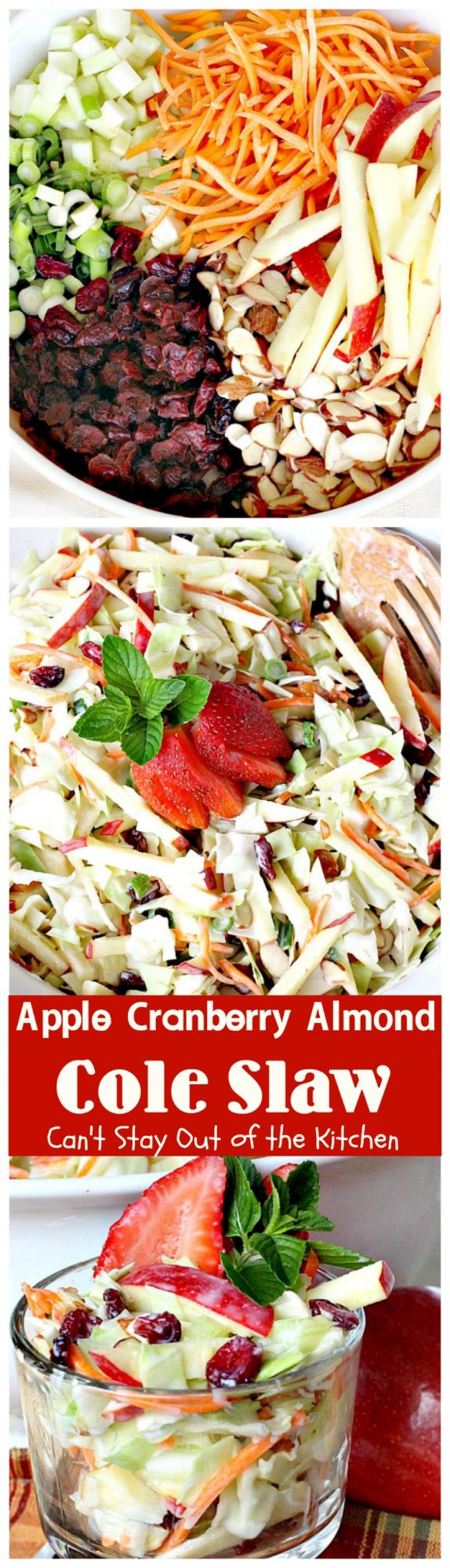 Apple Cranberry Almond Cole Slaw – Can't Stay Out of the Kitchen