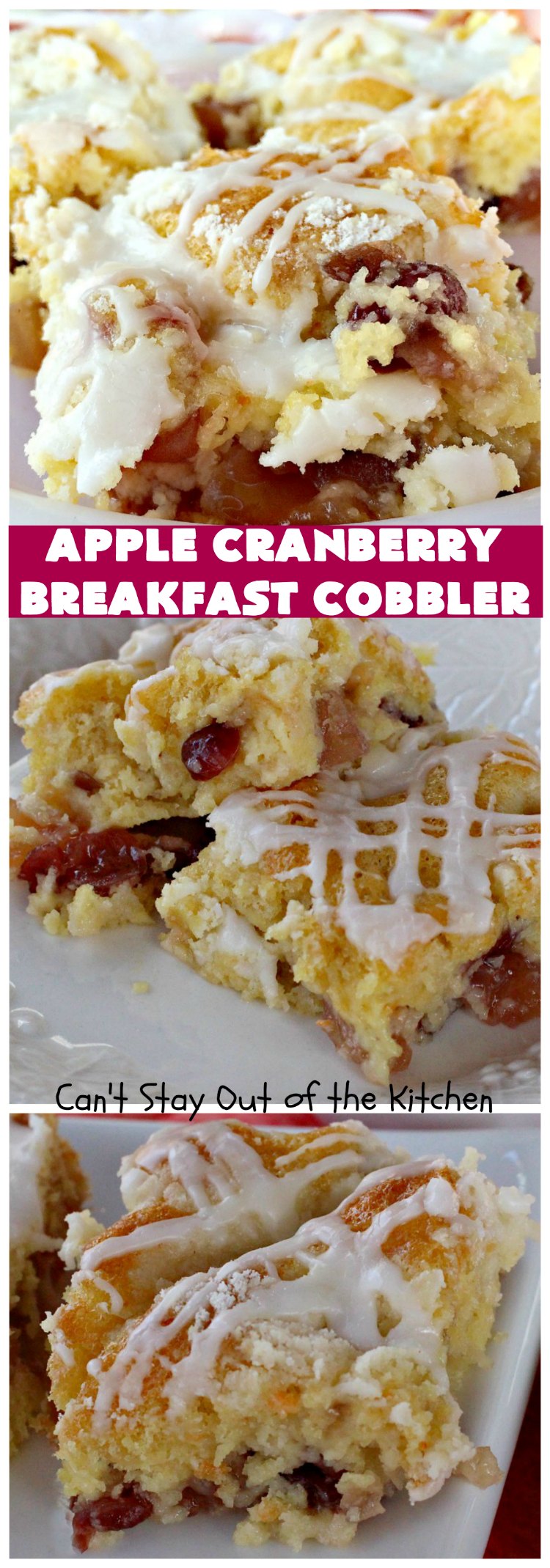 Apple Cranberry Breakfast Cobbler | Can't Stay Out of the Kitchen