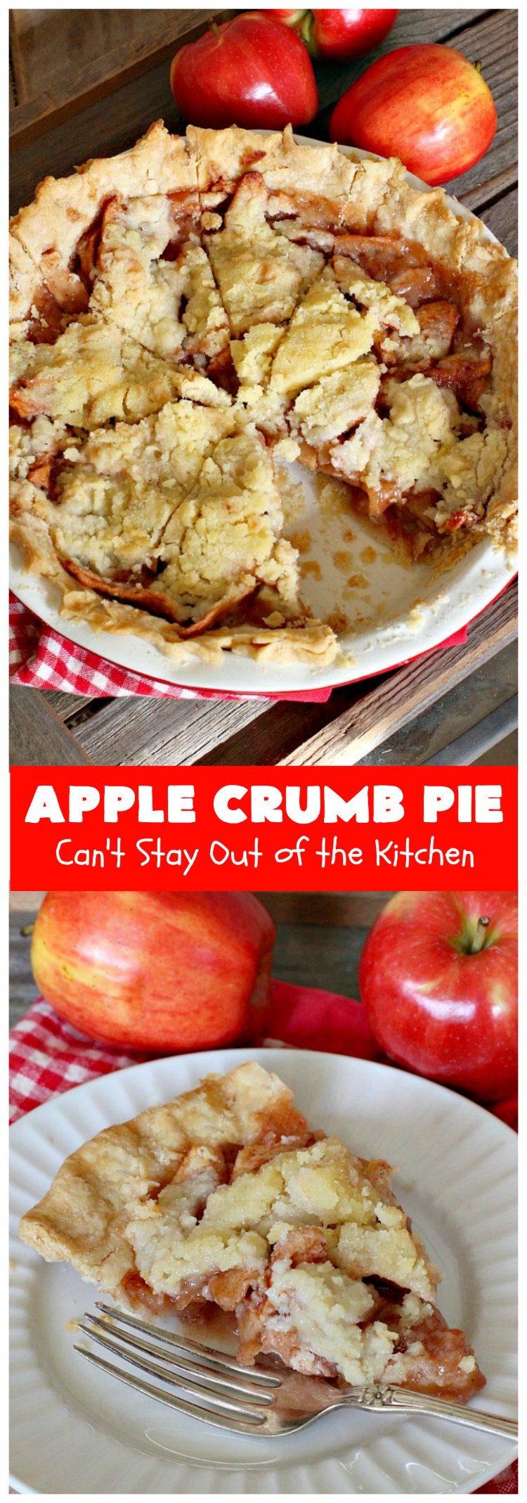 Apple Crumb Pie | Can't Stay Out of the Kitchen