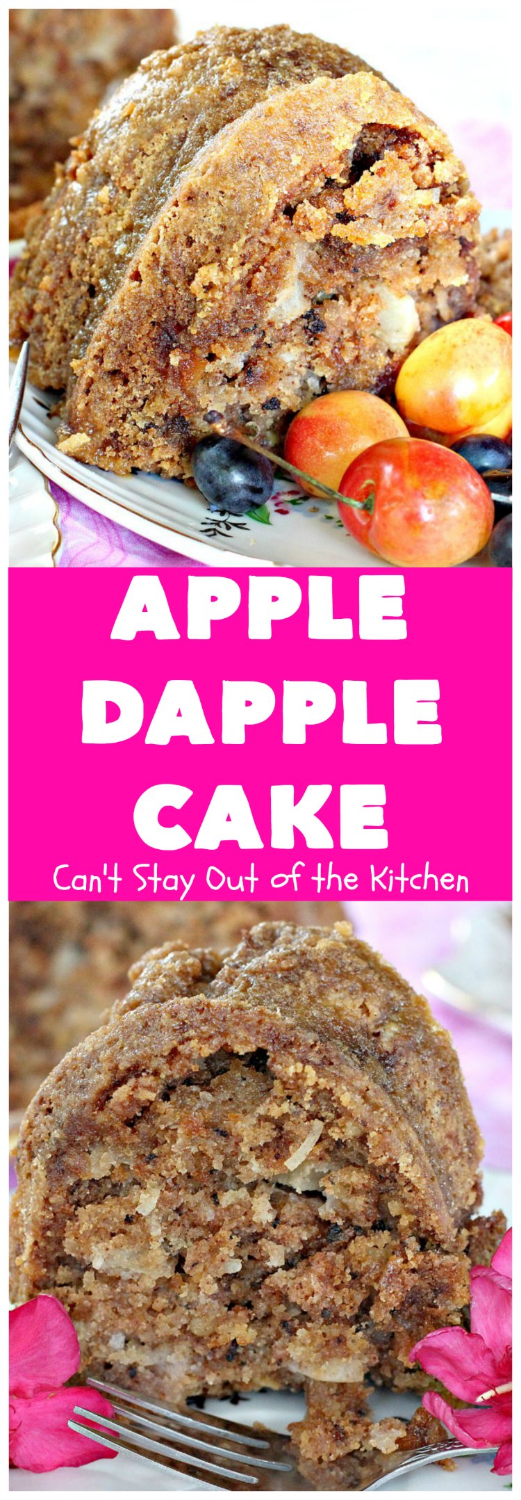 Apple Dapple Cake | Can't Stay Out of the Kitchen | this favorite #apple #cake is filled with #apples, #walnuts & #coconut. It's a terrific #dessert cake or can be used as a #breakfast #coffeecake. #applecake