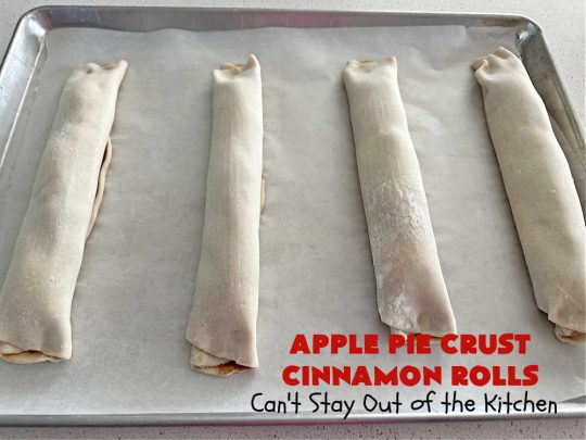 Apple Pie Crust Cinnamon Rolls | Can't Stay Out of the Kitchen | these fantastic #CinnamonRolls are made with #PieCrust & use only 5 ingredients! So easy & delicious. Terrific #brunch or #breakfast treat, but also great for #tailgating parties & potlucks as a #dessert. #AppleJelly #cinnamon #PieCrustCinnamonRolls #apples #5IngredientRecipe #ApplePieCrustCinnamonRolls