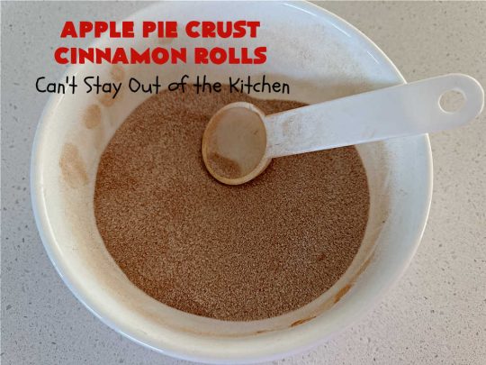 Apple Pie Crust Cinnamon Rolls | Can't Stay Out of the Kitchen | these fantastic #CinnamonRolls are made with #PieCrust & use only 5 ingredients! So easy & delicious. Terrific #brunch or #breakfast treat, but also great for #tailgating parties & potlucks as a #dessert. #AppleJelly #cinnamon #PieCrustCinnamonRolls #apples #5IngredientRecipe #ApplePieCrustCinnamonRolls