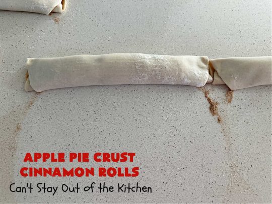 Apple Pie Crust Cinnamon Rolls | Can't Stay Out of the Kitchen | these fantastic #CinnamonRolls are made with #PieCrust & use only 5 ingredients! So easy & delicious. Terrific #brunch or #breakfast treat, but also great for #tailgating parties & potlucks as a #dessert. #AppleJelly #cinnamon #PieCrustCinnamonRolls #apples #5IngredientRecipe #ApplePieCrustCinnamonRolls