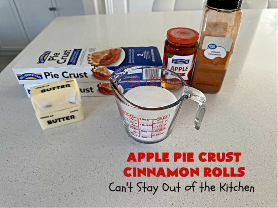 Apple Pie Crust Cinnamon Rolls | Can't Stay Out of the Kitchen | these fantastic #CinnamonRolls are made with #PieCrust & use only 5 ingredients! So easy & delicious. Terrific #brunch or #breakfast treat, but also great for #tailgating parties & potlucks as a #dessert. #AppleJelly #cinnamon #PieCrustCinnamonRolls #apples #5IngredientRecipe #ApplePieCrustCinnamonRolls