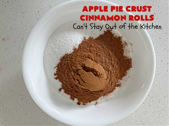 Apple Pie Crust Cinnamon Rolls | Can't Stay Out of the Kitchen | these fantastic #CinnamonRolls are made with #PieCrust & use only 5 ingredients! So easy & delicious. Terrific #brunch or #breakfast treat, but also great for #tailgating parties & potlucks as a #dessert. #AppleJelly #cinnamon #PieCrustCinnamonRolls #apples #5IngredientRecipe #ApplePieCrustCinnamonRolls