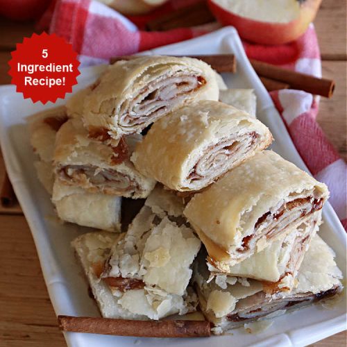 Apple Pie Crust Cinnamon Rolls | Can't Stay Out of the Kitchen | these fantastic #CinnamonRolls are made with #PieCrust & use only 5 ingredients! So easy & delicious. Terrific #brunch or #breakfast treat, but also great for #tailgating parties & potlucks as a #dessert. #AppleJelly #cinnamon #PieCrustCinnamonRolls #apples #5IngredientRecipe #ApplePieCrustCinnamonRolls