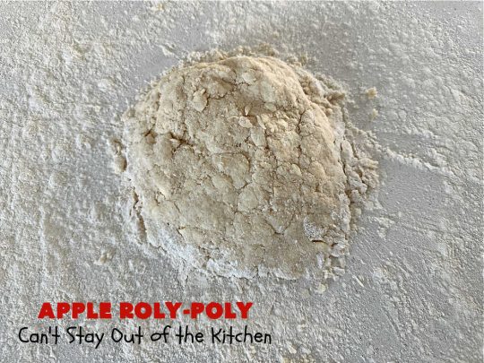 Apply Roly-Poly | Can't Stay Out of the Kitchen | #AppleRolyPoly is one of the best #desserts you'll ever sink your teeth into. This #cobbler-type #dessert rolls up like #PieCrust & is sliced into #pinwheels. It has a #cinnamon #syrup poured over top before #baking. The result has a #cake-like texture & is beyond spectacular. Excellent served with #IceCream. #apples #AppleDessert #AppleCobbler