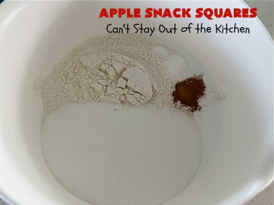 Apple Snack Squares | Can't Stay Out of the Kitchen | these ooey-gooey #cookies are filled with #apples, #walnuts & #ButterscotchChips. Every irresistible bite is a delight to the taste buds. Excellent #dessert for #tailgating parties, #potlucks, #BackyardBarbecues or #FallBaking. #AppleDessert #ButterscotchDessert #brownies #blondies #AppleSnackSquares