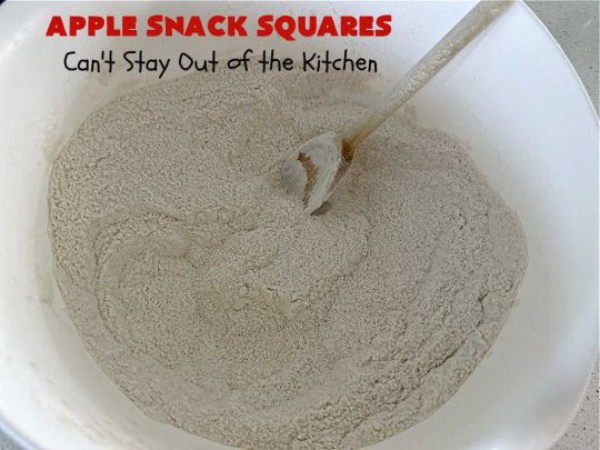 Apple Snack Squares | Can't Stay Out of the Kitchen | these ooey-gooey #cookies are filled with #apples, #walnuts & #ButterscotchChips. Every irresistible bite is a delight to the taste buds. Excellent #dessert for #tailgating parties, #potlucks, #BackyardBarbecues or #FallBaking. #AppleDessert #ButterscotchDessert #brownies #blondies #AppleSnackSquares