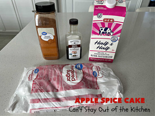 Apple Spice Cake | Can't Stay Out of the Kitchen | this easy #SpiceCake #recipe can be whipped up so easily since it uses only a handful of ingredients in the #cake as well as the #icing. Plus, you don't have to peel #apples! Perfect for #potlucks #FallBaking #holiday or company dinners or anytime you want a sweet treat. #cinnamon #applesauce #AppleDessert #AppleSpiceCake