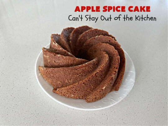 Apple Spice Cake | Can't Stay Out of the Kitchen | this easy #SpiceCake #recipe can be whipped up so easily since it uses only a handful of ingredients in the #cake as well as the #icing. Plus, you don't have to peel #apples! Perfect for #potlucks #FallBaking #holiday or company dinners or anytime you want a sweet treat. #cinnamon #applesauce #AppleDessert #AppleSpiceCake