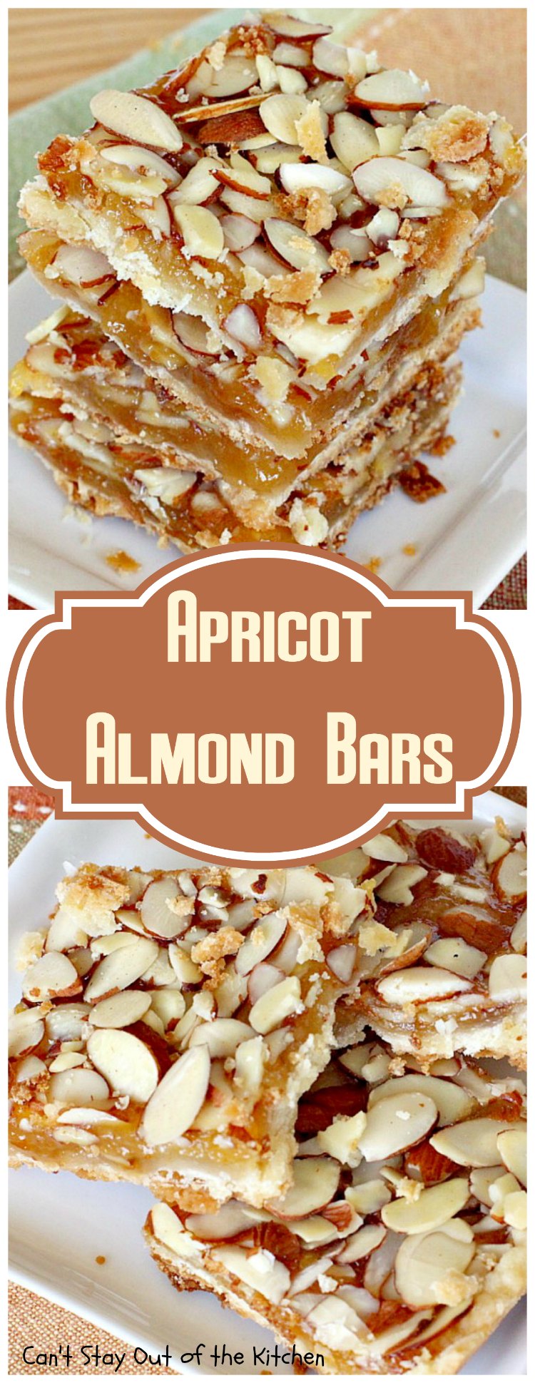 Apricot Almond Bars | Can't Stay Out of the Kitchen