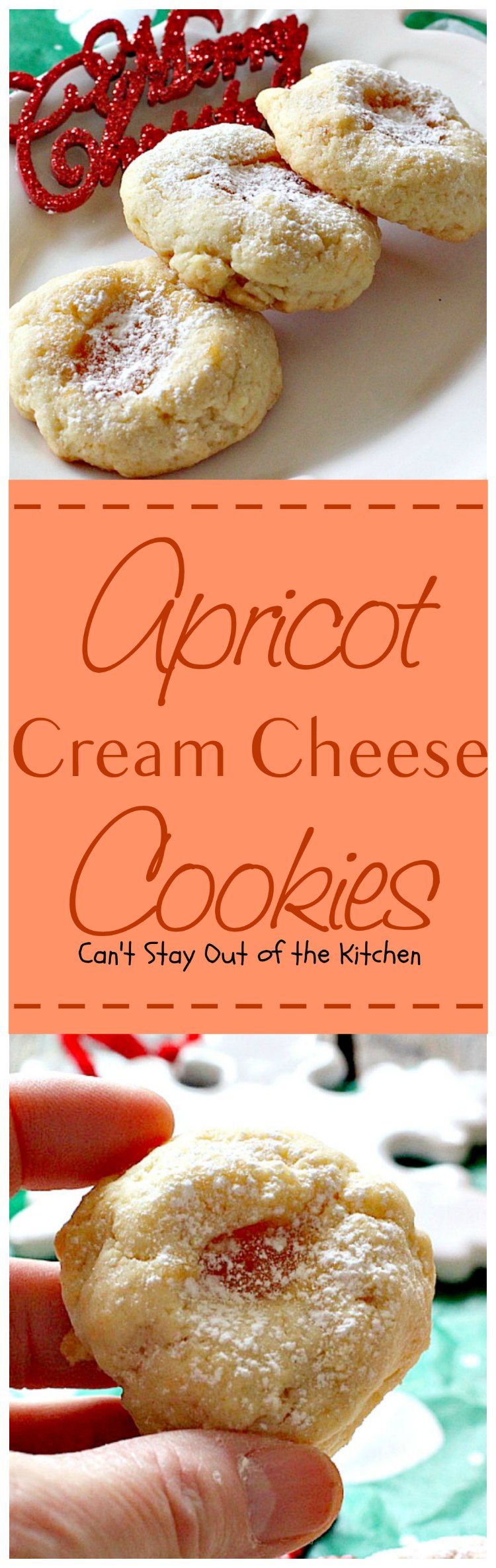 Apricot Cream Cheese Cookies | Can't Stay Out of the Kitchen