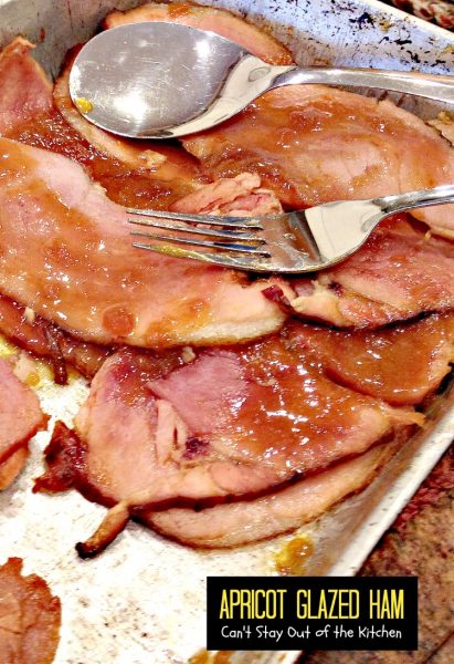 Apricot Glazed Ham | Can't Stay Out of the Kitchen | mouthwatering way to serve spiral-cut #ham. This one has a wonderful #apricot sauce. #glutenfree