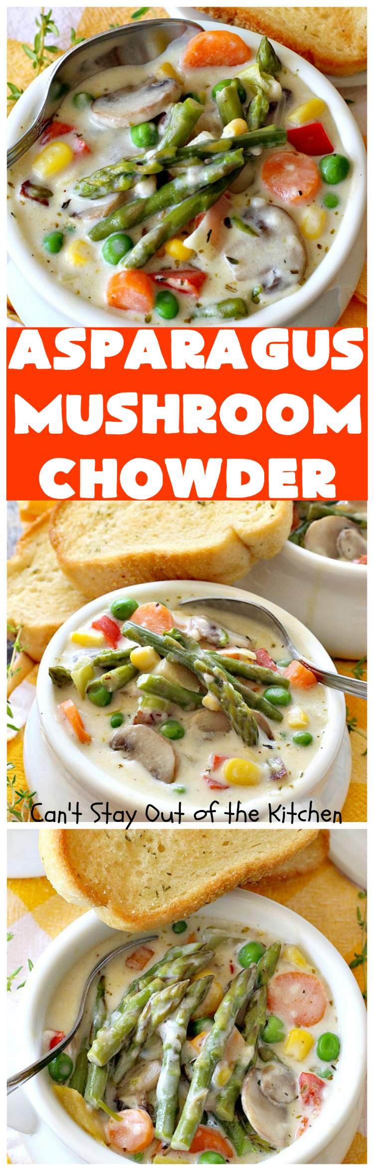 Asparagus Mushroom Chowder | Can't Stay Out of the Kitchen