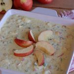 Autumn Apple Salad | Can't Stay Out of the Kitchen | If you're looking for a tasty & delicious side #salad for a #FourthOfJuly or #LaborDay #picnic, this one's terrific. It's a lovely #CongealedSalad made with #LemonJellO, #apples, #celery, #pineapple, #walnuts, #CreamCheese & #CoolWhip. Serve it on a bed of #lettuce & it's nice enough for fancy #dinners! This #GlutenFree #recipe can be made in advance making it perfect for #holidays, company or weeknight dinners. #AutumnAppleSalad