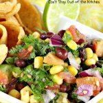Avocado Black Bean Dip | Can't Stay Out of the Kitchen | one of the best #TexMex #appetizers you'll ever taste! Perfect for summer #holidays like the #FourthofJuly or #LaborDay, the #SuperBowl or other tailgating parties, potlucks and backyard barbecues. #Avocado #corn #blackbeans #chilies #glutenfree #vegan