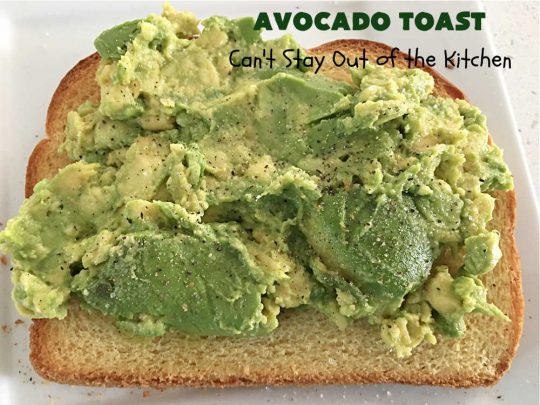 Avocado Toast | Can't Stay Out of the Kitchen | this fantastic #TexMex #recipe is made with #HawaiianBread #avocados, #FetaCheese, #ScrambledEggs or #PoachedEggs & #PicoDeGallo or #tomatoes. It's a spectacular #breakfast for weekends, company or even #holidays. It can be easily made to order to each person's preference. It's wonderful made with with #Guacamole & Pico. This breakfast entree is hearty, satisfying & filling. #HolidayBreakfast #AvocadoToast