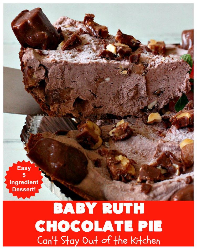 Baby Ruth Chocolate Pie - Can't Stay Out of the Kitchen