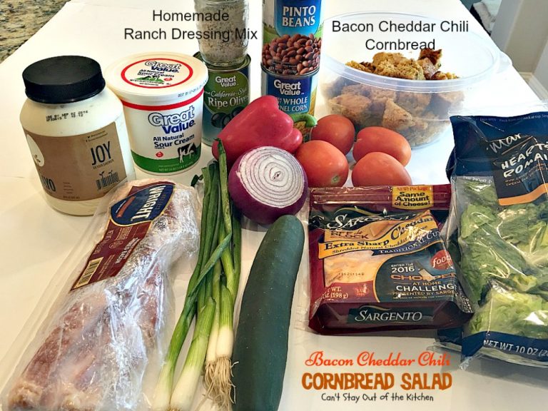 Bacon Cheddar Chili Cornbread Salad – Can't Stay Out of the Kitchen
